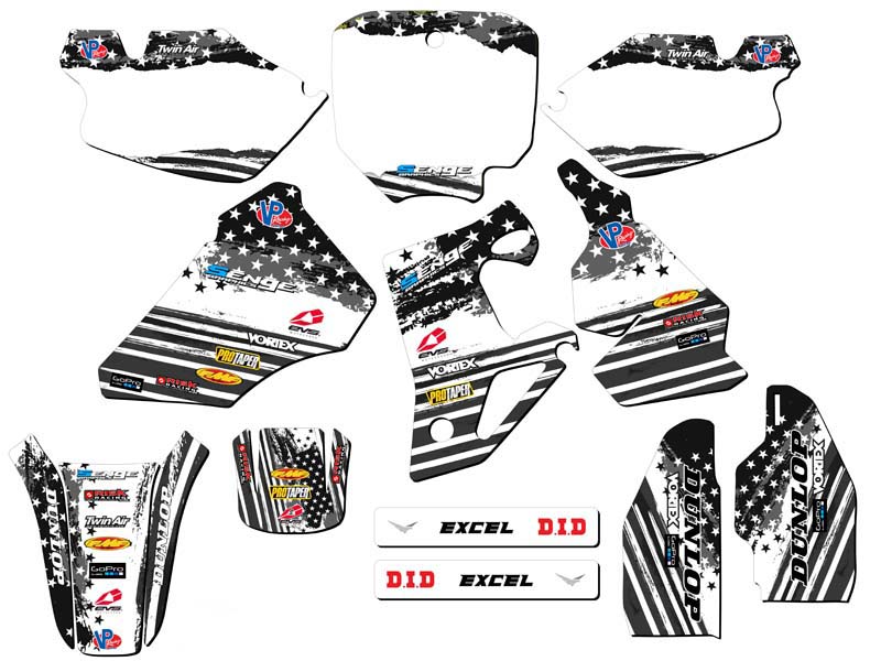 1996-2002 CR 80 MERICA Grey Senge Graphics Kit Compatible with Honda - Picture 5 of 10