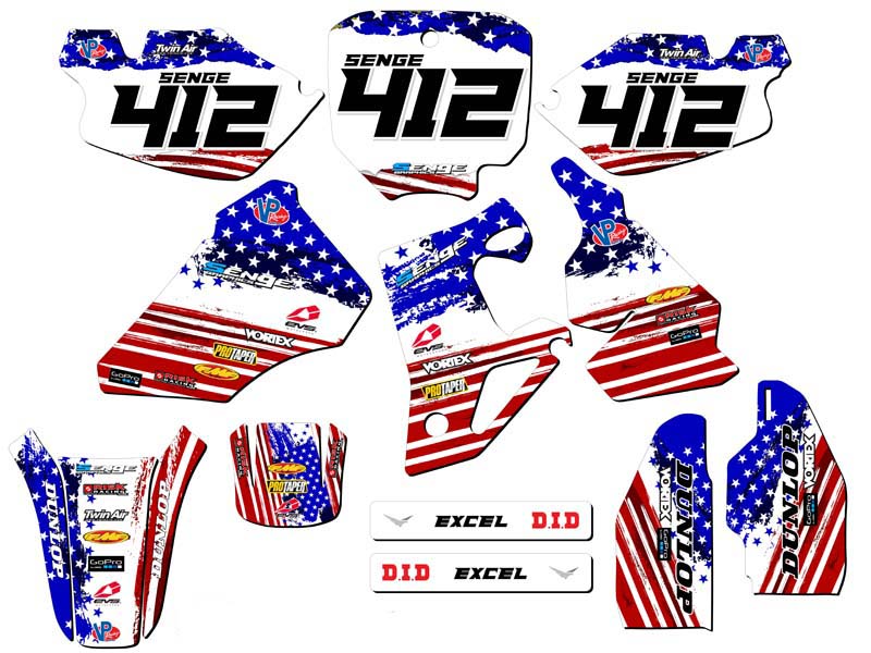 CR 80 MERICA 1996-2002 EE. UU. Senge Graphics Kit compatible con Honda - Imagen 2 de 10