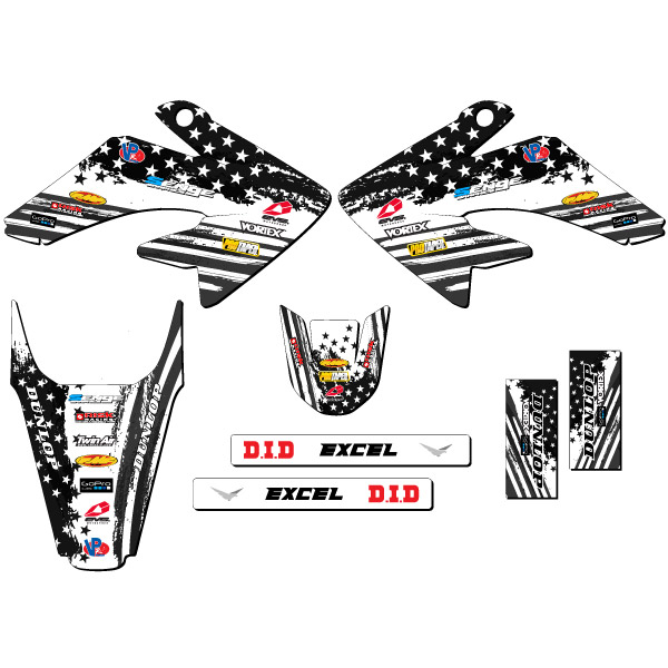 2004-2010 CRF 80 MERICA Grey Senge Graphics Kit Compatible with Honda - Picture 2 of 10