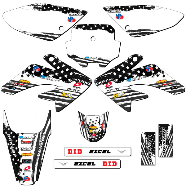 2004-2010 CRF 80 MERICA Grey Senge Graphics Kit Compatible with Honda - Picture 5 of 10