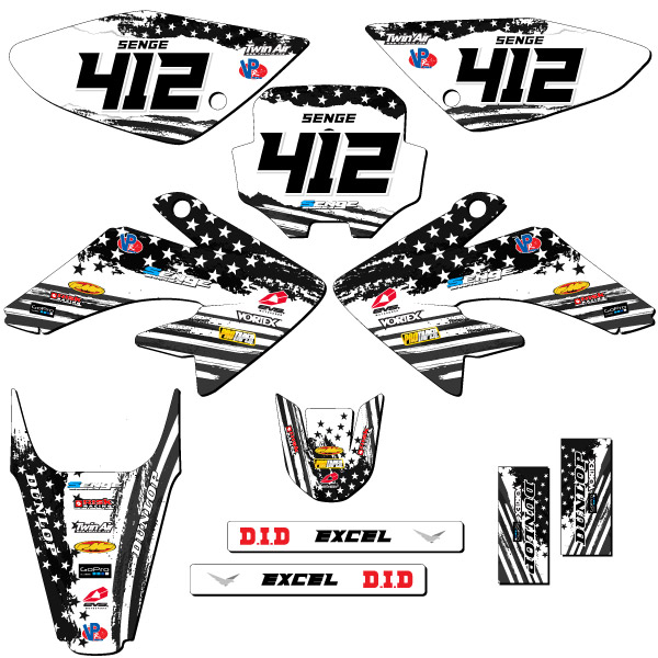 2004-2010 CRF 80 MERICA Grey Senge Graphics Kit Compatible with Honda - Picture 8 of 10