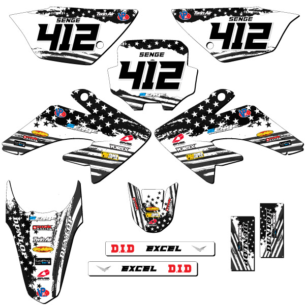 2011-2016 CRF 80 MERICA Grey Senge Graphics Kit Compatible with Honda - Picture 8 of 10