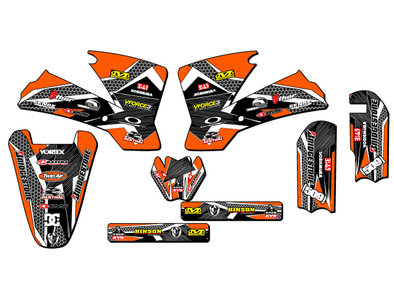 2002-2008 SX 65 PODIUM Orange Senge Graphics Kit Compatible with KTM - Bild 2 von 10
