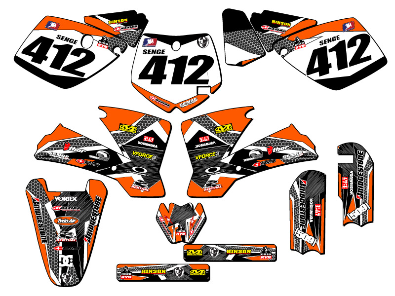 2002-2008 SX 65 PODIUM Orange Senge Graphics Kit Compatible with KTM - Bild 8 von 10