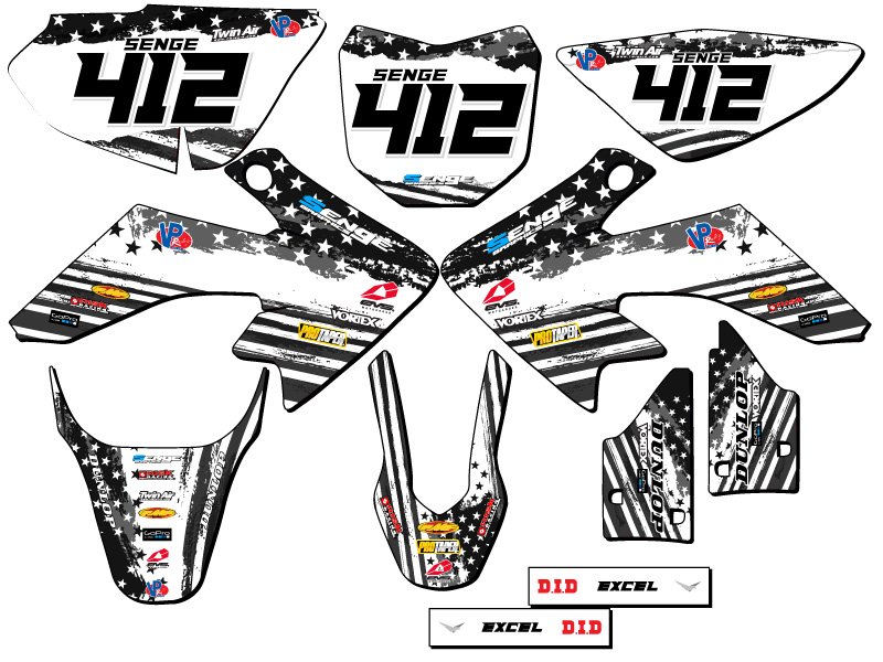 2013-2023 CRF 50 MERICA Grey Senge Graphics Kit Compatible with Honda - Picture 8 of 10