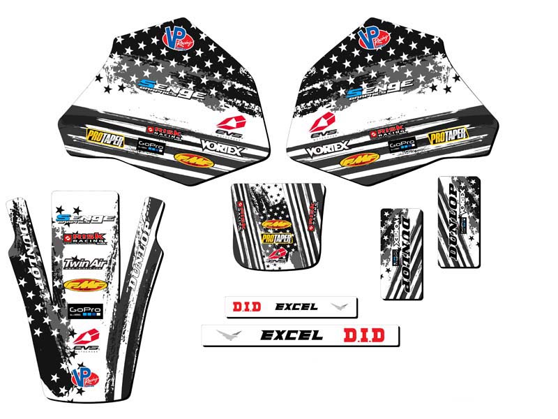 1985-2000 XR 80 MERICA Grey Senge Graphics Kit Compatible with Honda - Picture 2 of 10