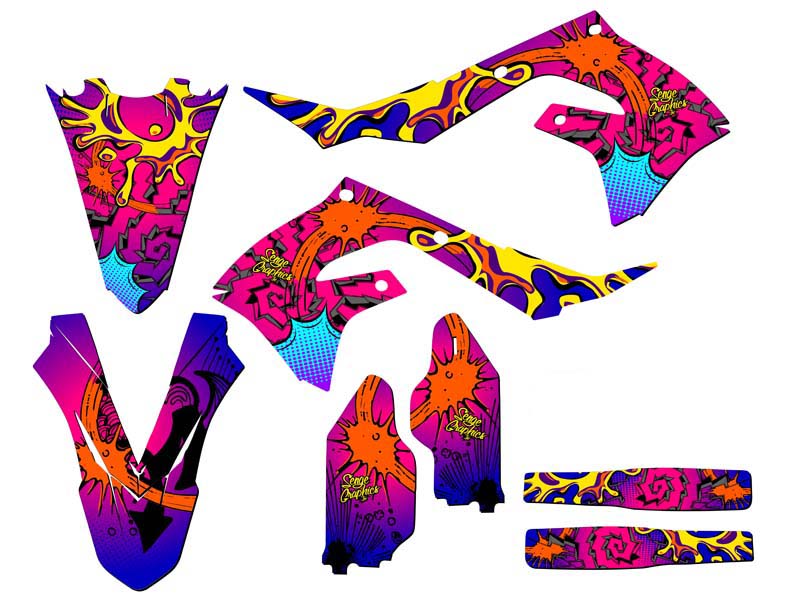 SKIKEページ 2021-2023 KX 450 X ZANY Pink Senge Graphics Kit Compatible