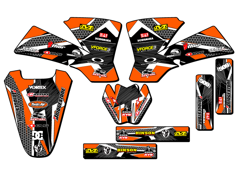 2002-2008 SX 50 PODIUM Orange Senge kit de gráficos compatible con KTM - Imagen 2 de 10