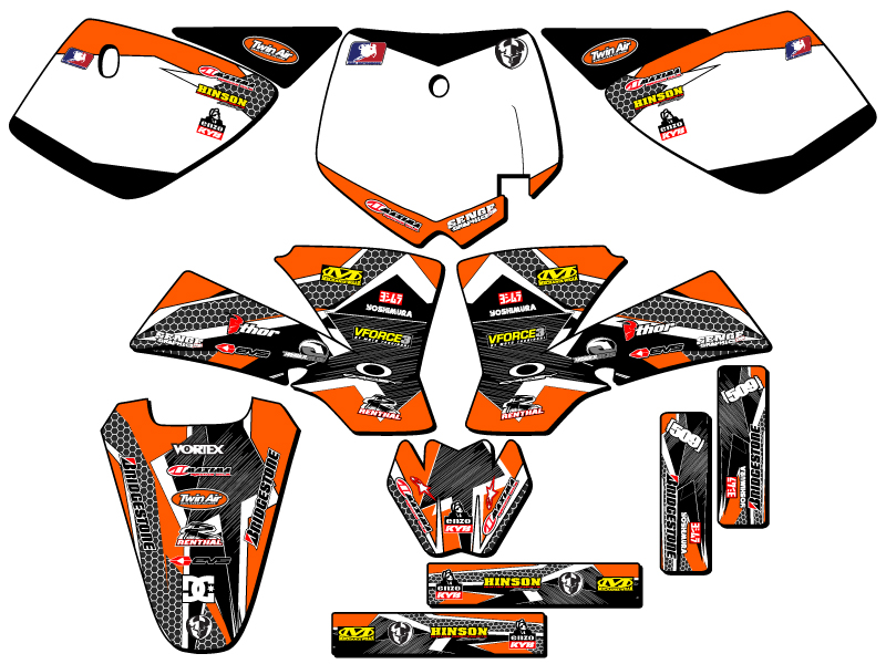 2002-2008 SX 50 PODIUM Orange Senge kit de gráficos compatible con KTM - Imagen 5 de 10