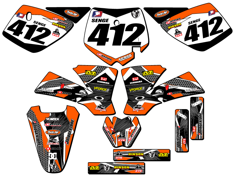 2002-2008 SX 50 PODIUM Orange Senge kit de gráficos compatible con KTM - Imagen 8 de 10