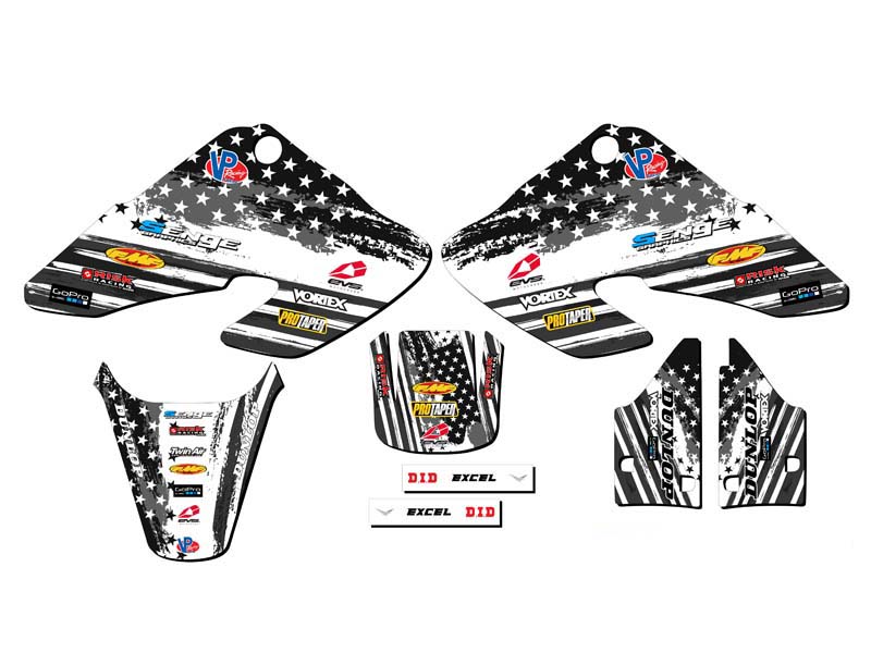 2000-2003 XR 50 MERICA Grey Senge Graphics Kit Compatible with Honda - Picture 2 of 10