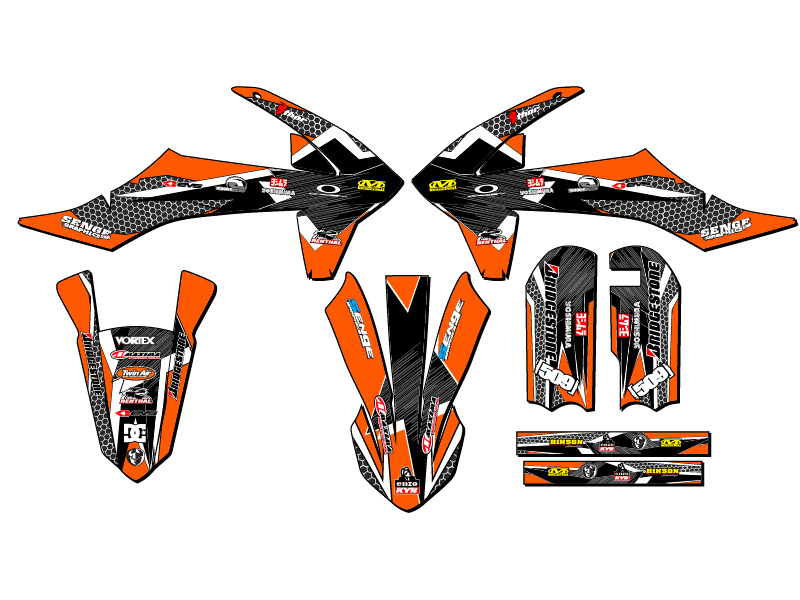 2016-2018 SX 50 PODIUM Orange Senge Graphics Kit Compatible with KTM - Picture 2 of 10