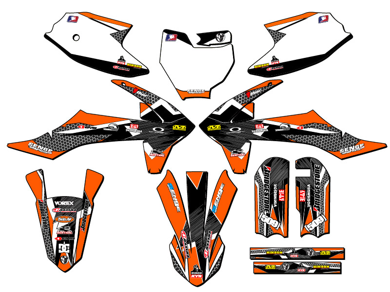 2016-2018 SX 50 PODIUM Orange Senge Graphics Kit Compatible with KTM - Picture 5 of 10