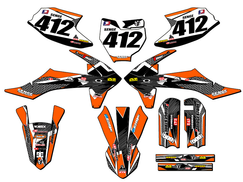 2016-2018 SX 50 PODIUM Orange Senge Graphics Kit Compatible with KTM - Picture 8 of 10