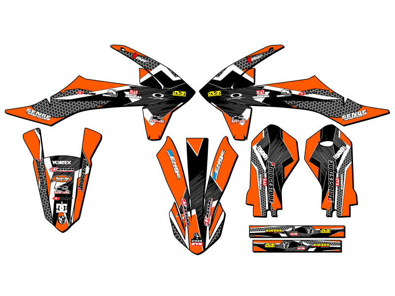 2019-2023 SX 50 PODIUM Orange Senge Graphics Kit Compatible with KTM - Picture 2 of 10