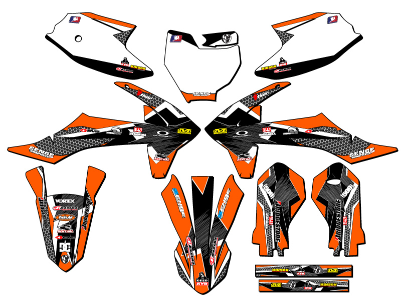 2019-2023 SX 50 PODIUM Orange Senge Graphics Kit Compatible with KTM - Picture 5 of 10