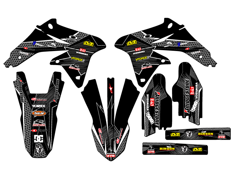 2008-2017 RMZ 450 PODIUM Black Senge Graphics Kit Compatible with Suzuki - Bild 2 von 10