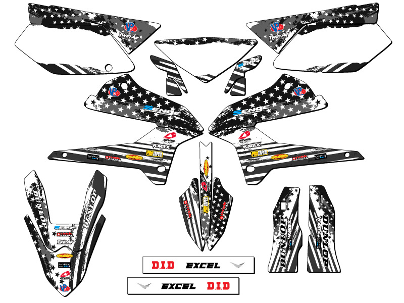 KLX 250 MERICA 2008-2020 gris Senge kit de gráficos compatible con Kawasaki - Imagen 5 de 10