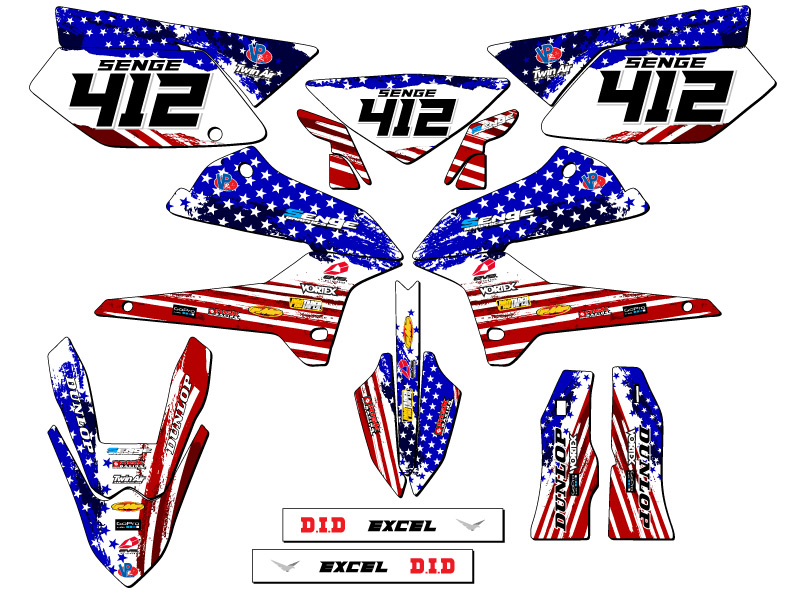 KLX 250 MERICA 2008-2020 EE. UU. Senge kit de gráficos compatible con Kawasaki - Imagen 8 de 10