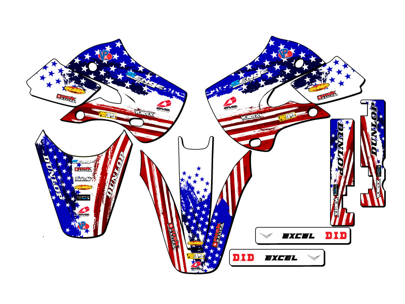 2002-2009 KLX 110 MERICA Usa Senge Graphics Kit Compatible with Kawasaki - Picture 2 of 10