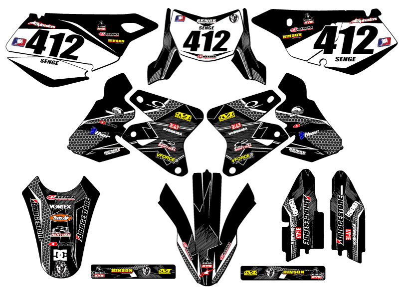 2005-2023 DRZ 400 SM PODIUM Black Senge Graphics Kit Compatible with Suzuki - Picture 8 of 10