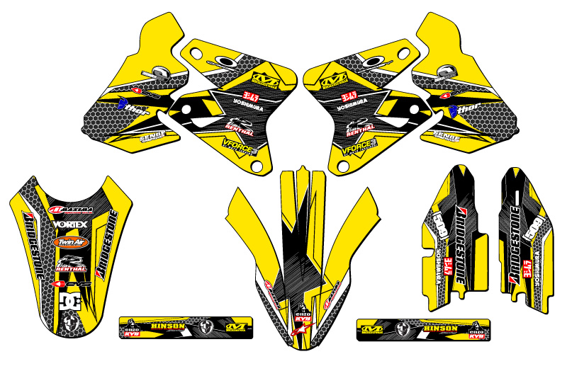 2005-2023 DRZ 400 SM PODIUM Yellow Senge Graphics Kit Compatible with Suzuki - Picture 2 of 10