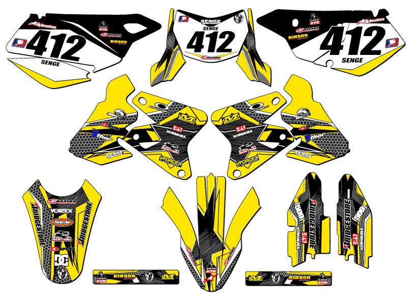 2005-2023 DRZ 400 SM PODIUM Yellow Senge Graphics Kit Compatible with Suzuki - Picture 8 of 10
