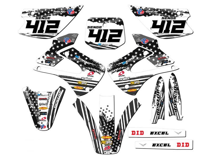 Kit de gráficos KX 85 MERICA 2001-2013 gris Senge compatible con Kawasaki - Imagen 8 de 10