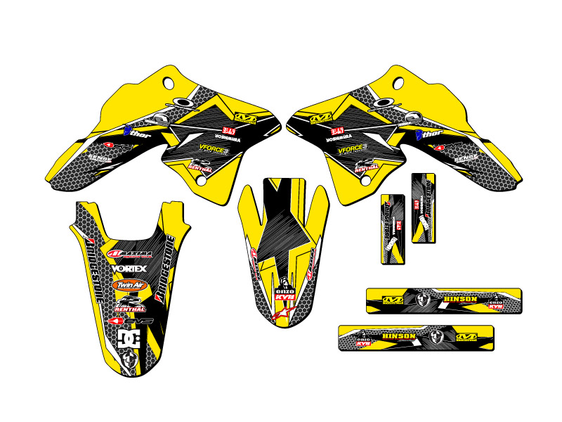 2008-2023 DRZ 125 PODIUM Yellow Senge Graphics Kit Compatible with Suzuki - Foto 2 di 10