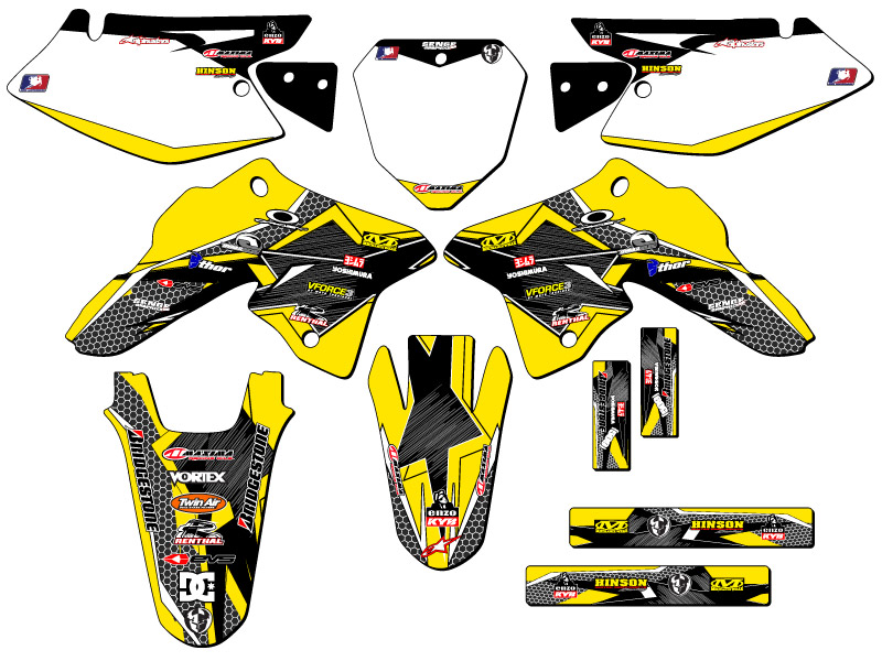 2008-2023 DRZ 125 PODIUM Yellow Senge Graphics Kit Compatible with Suzuki - Foto 5 di 10