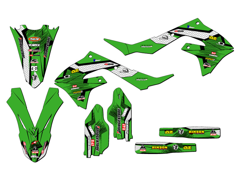 2022 KX 450 SR PODIUM Green Senge Graphics Kit Compatible with Kawasaki - Picture 2 of 10