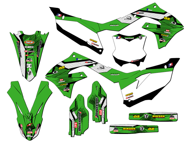 2022 KX 450 SR PODIUM Green Senge Graphics Kit Compatible with Kawasaki - Picture 5 of 10