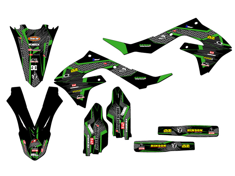 2022 KX 450 SR PODIUM Black Senge Graphics Kit Compatible with Kawasaki - Picture 2 of 10
