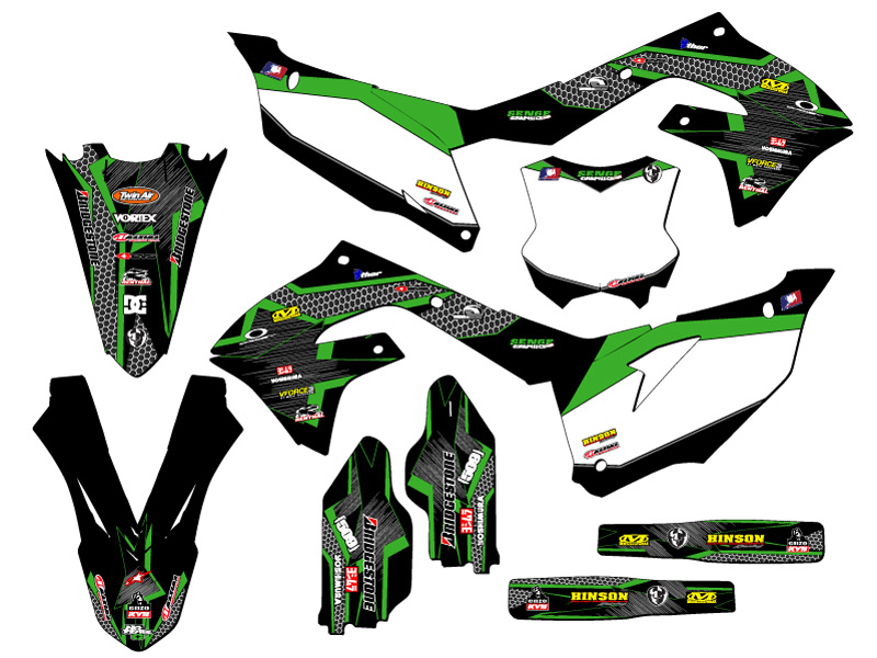 2022 KX 450 SR PODIUM Black Senge Graphics Kit Compatible with Kawasaki - Picture 5 of 10