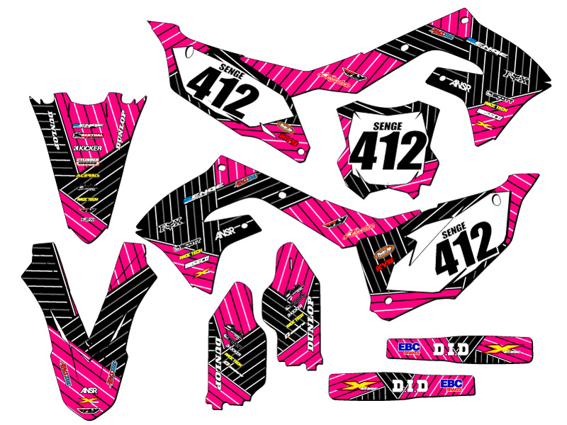 2022 KX 450 SR RACE SERIES Pink Senge Graphics Kit Compatible with Kawasaki - Bild 8 von 10