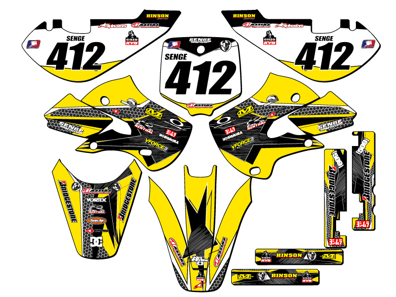 Kit Gráficos Senge Amarillo Todos los Años RM 65 PODIUM Compatible con Suzuki - Imagen 8 de 10