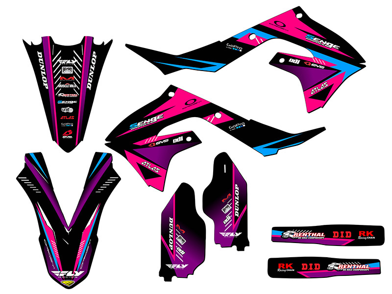 2022 KX 450 SR SURGE Pink Senge Graphics Kit Compatible with Kawasaki - Picture 2 of 10