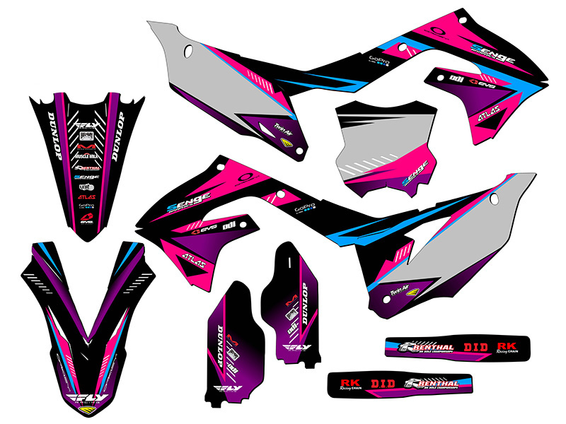 2022 KX 450 SR SURGE Pink Senge Graphics Kit Compatible with Kawasaki - Picture 5 of 10