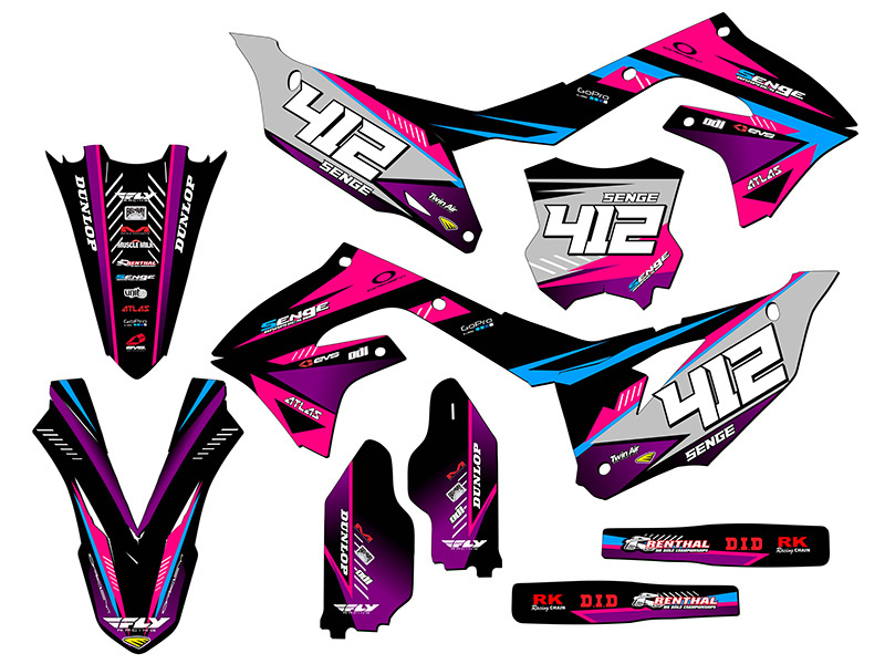 2022 KX 450 SR SURGE Pink Senge Graphics Kit Compatible with Kawasaki - Picture 8 of 10