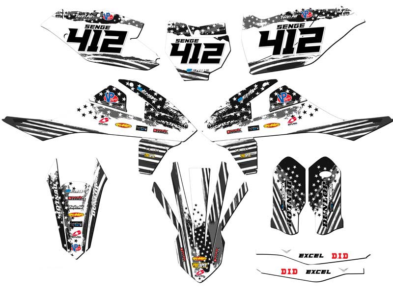 2016-2018 SXF MERICA Grey Senge Graphics Kit Compatible with KTM - Picture 8 of 10
