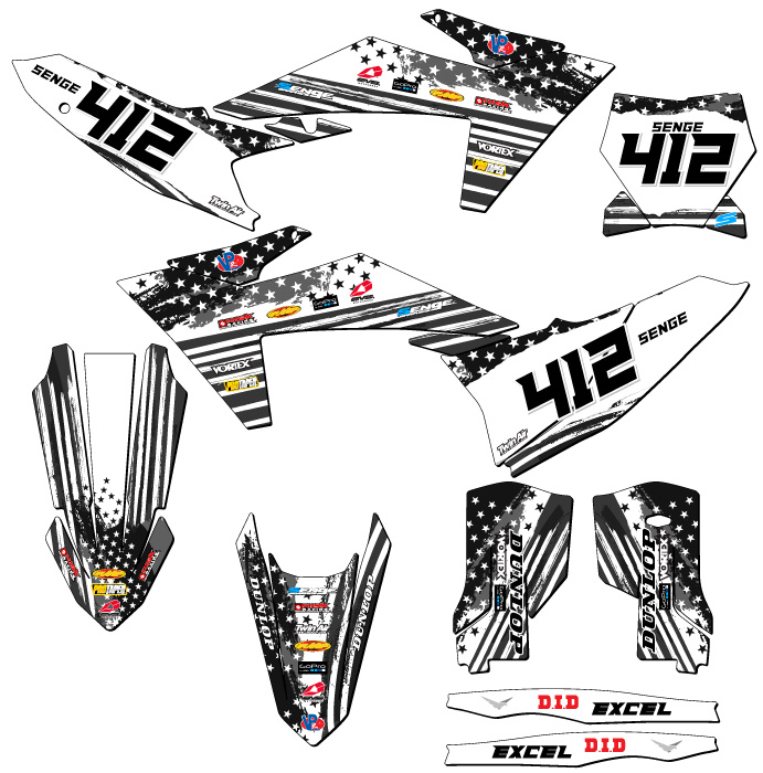 Kit de gráficos SXF MERICA gris Senge 2023-2024 compatible con KTM - Imagen 8 de 10