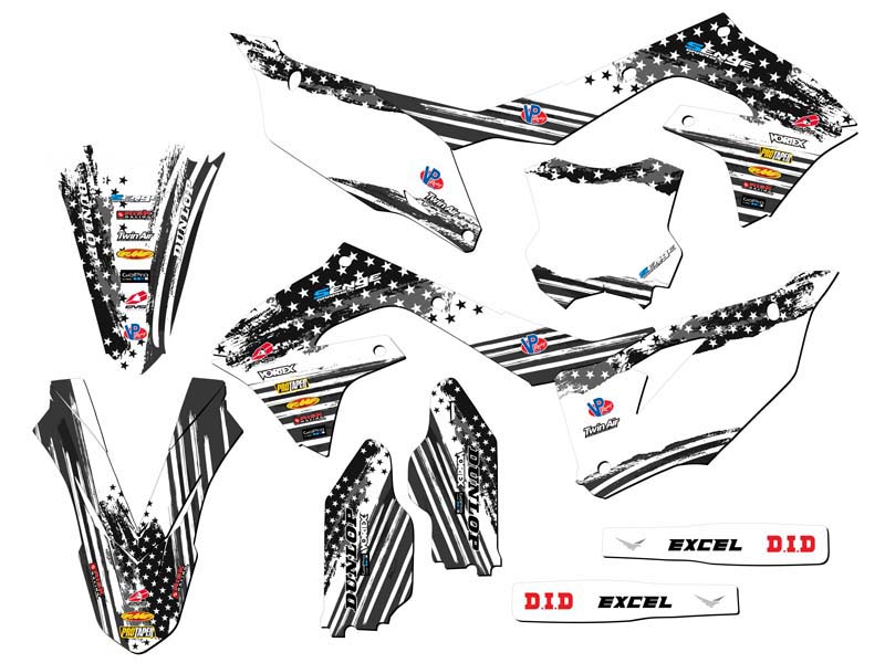 2022 KX 450 SR MERICA Grey Senge Graphics Kit Compatible with Kawasaki - Picture 5 of 10