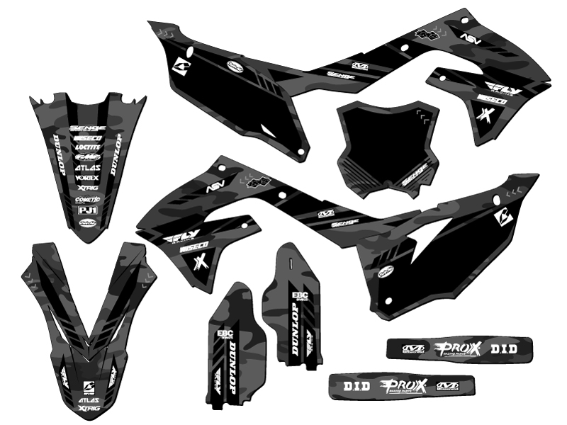 2022 KX 450 SR APACHE Grey Senge Graphics Kit Compatible with Kawasaki - Picture 5 of 10