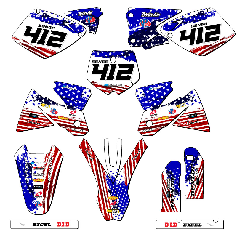 2001 OLD STYLE SX MERICA Usa Senge Graphics Kit Compatible with KTM - Picture 8 of 10