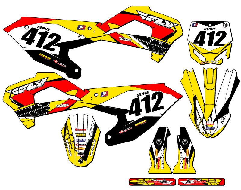 Kit de gráficos Senge amarillo 2022 CX 65 13 FLY compatible con Cobra - Imagen 8 de 10