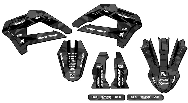2022 CX 65 APACHE Grey Senge Graphics Kit Compatible with Cobra - Picture 2 of 10