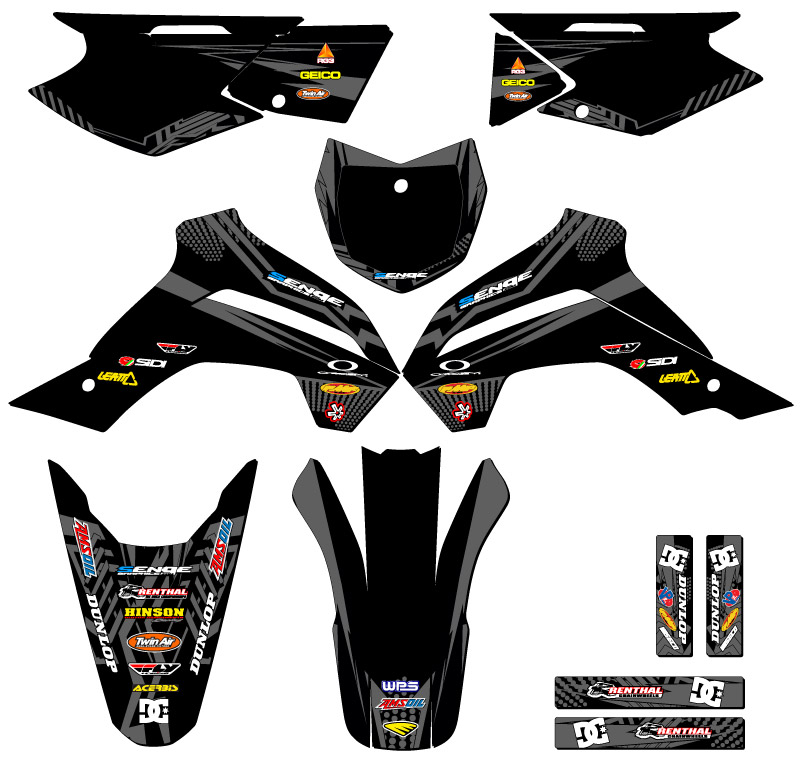 Kit de gráficos KLX 140 G MAYHEM Black Senge 2019-2020 compatible con Kawasaki - Imagen 5 de 10