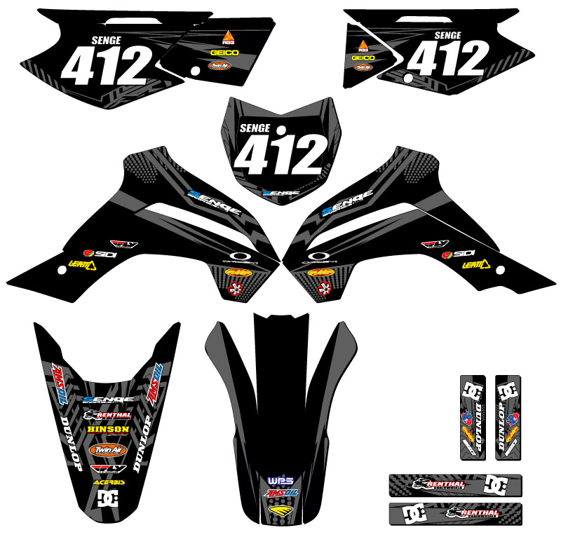 Kit de gráficos KLX 140 G MAYHEM Black Senge 2019-2020 compatible con Kawasaki - Imagen 8 de 10