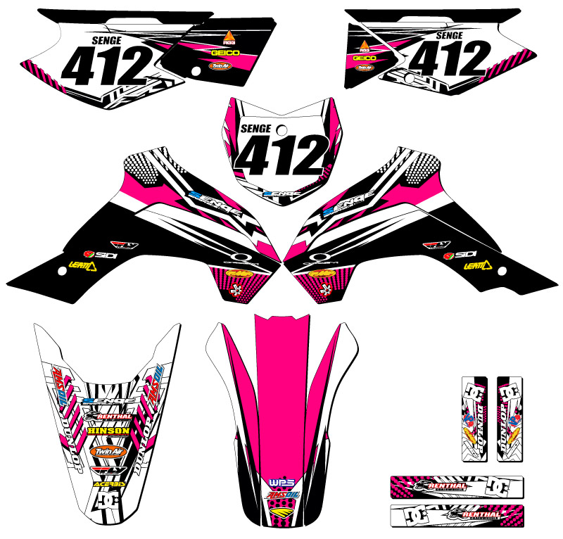 Kit de gráficos KLX 140 G MAYHEM rosa Senge 2019-2020 compatible con Kawasaki - Imagen 8 de 10