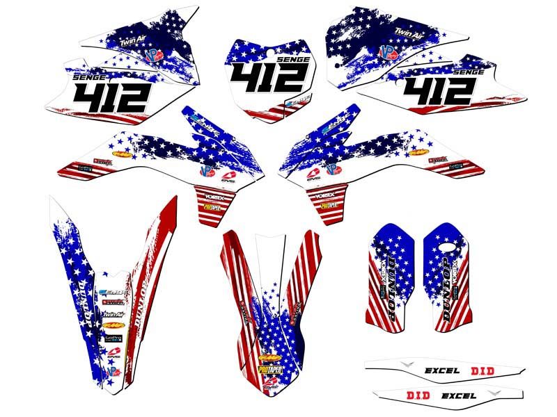 SX MERICA EE. UU. 2015 kit de gráficos Senge compatible con KTM - Imagen 8 de 10